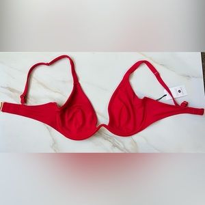 Cute red wired bikini top